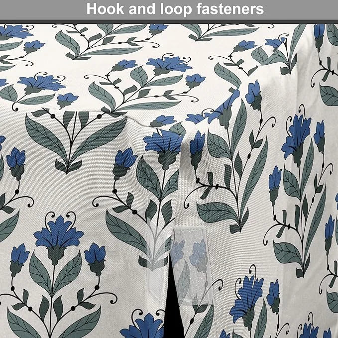 Ambesonne Floral Dog Crate Cover, Rhythmic Leaves Flowers Blossoms Nostalgic Style, Easy to Use Pet Kennel Cover for Small...