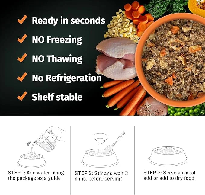Bully Max Wet Dog Food - Instant Fresh Dehydrated High Protein Soft Puppy & Adult Dog Food with Chicken - Healthy Muscle G...