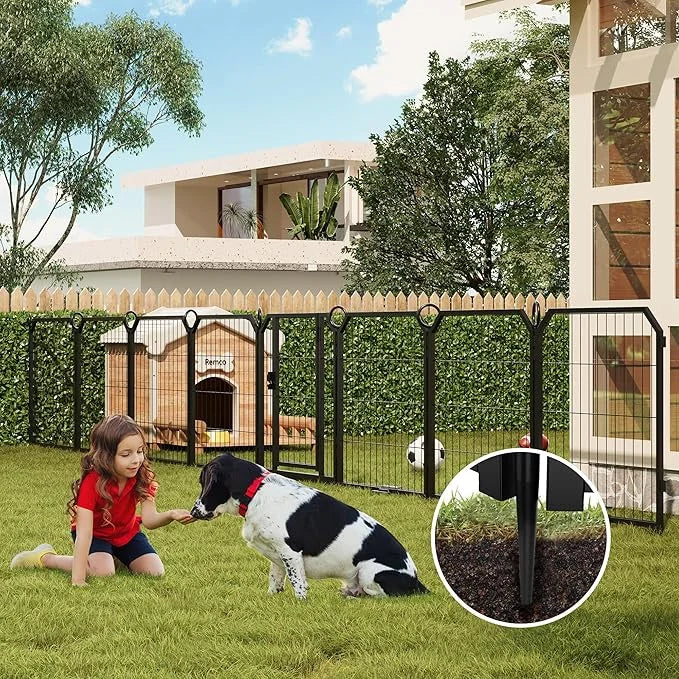 Dog Playpen Portable Extra Large 16 Panels 24" Height Adjustable with Gate, Perfect for Puppies and Small Dogs, Easy to St...