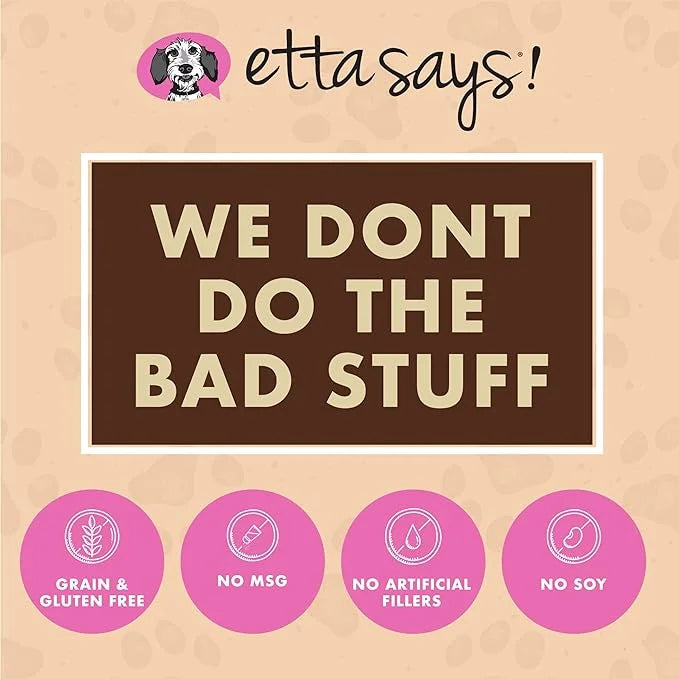 etta says! Pork + Bacon Snack Bars - Premium All Natural Meat Treats for Dogs - Human Grade - Made in The USA (6 Count Pac...