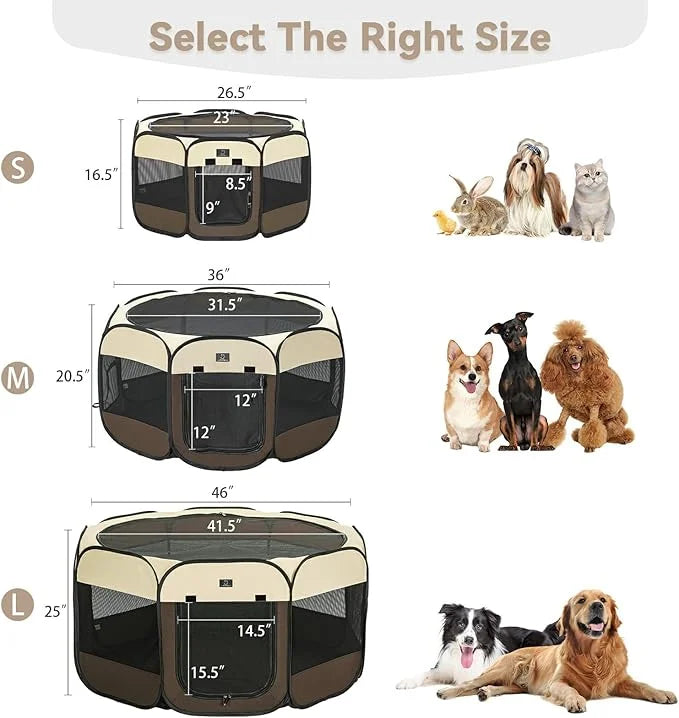 A4Pet Portable Foldable Pet Playpen, Dog Playpen Indoor/Outdoor - Ideal for Puppies, Cats, Rabbits - Removable Zipper & Co...
