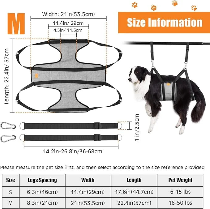 Ownpets Pet Grooming Hammock, Breathable Dog Grooming Hammock with Carabiners, Pet Grooming Harness Sling for Grooming, Ha...