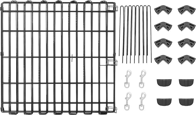 Amazon Basics Foldable Octagonal Metal Exercise Dog Playpen - Indoor/Outdoor, No Door, Extra Small (8 Panels, 24 x 24), Ea...