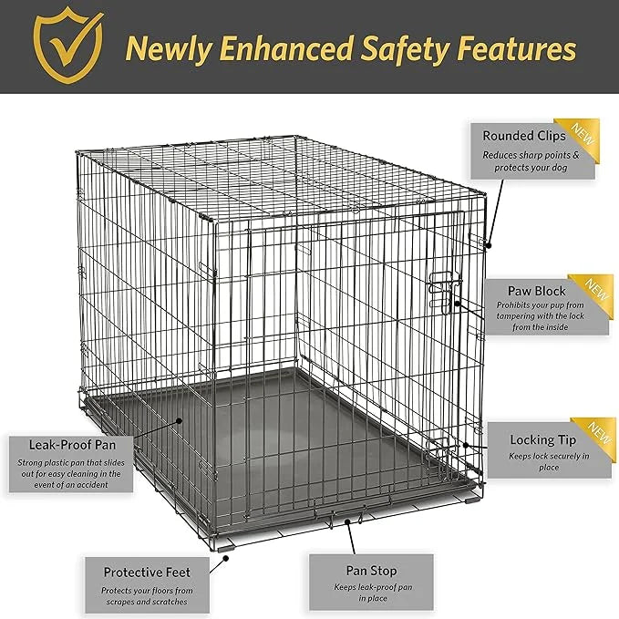 New World Newly Enhanced Single Door New World Dog Crate, Includes Leak-Proof Pan, Floor Protecting Feet, & New Patented F...