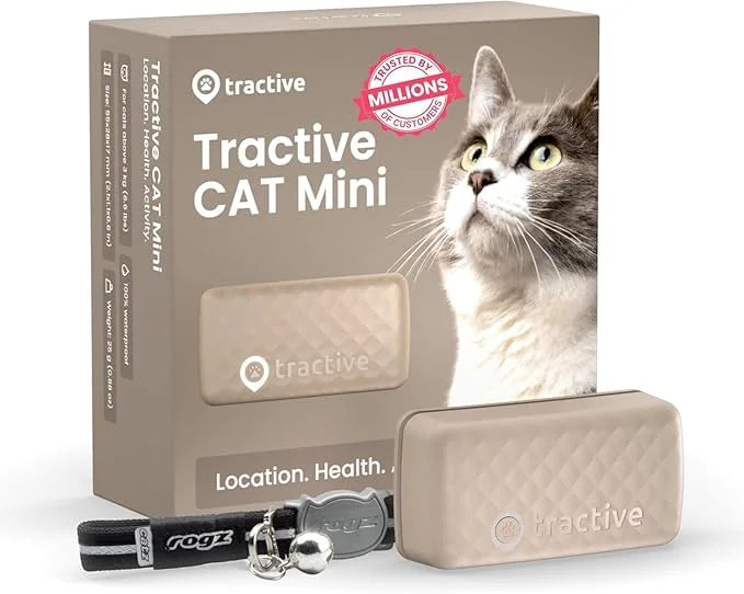 Tractive GPS Cat Tracker (6.5 lbs+), Real-time Pet Location Tracker, Health & Wellness Alerts, Battery Life Up to 7 Days, ...