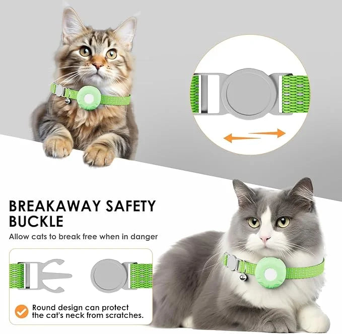 Cat Tracker, Pet Tracker for Cats, Cat GPS Tracker Collar with Safety Elastic Buckle, GPS Tracker Compatible with Apple Fi...