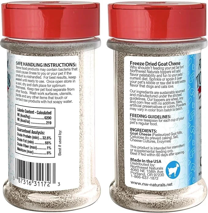 Northwest Naturals Freeze-Dried Goat Cheese Functional Topper - for Dogs & Cats - Healthy, 1 Ingredient, Human Grade Pet F...