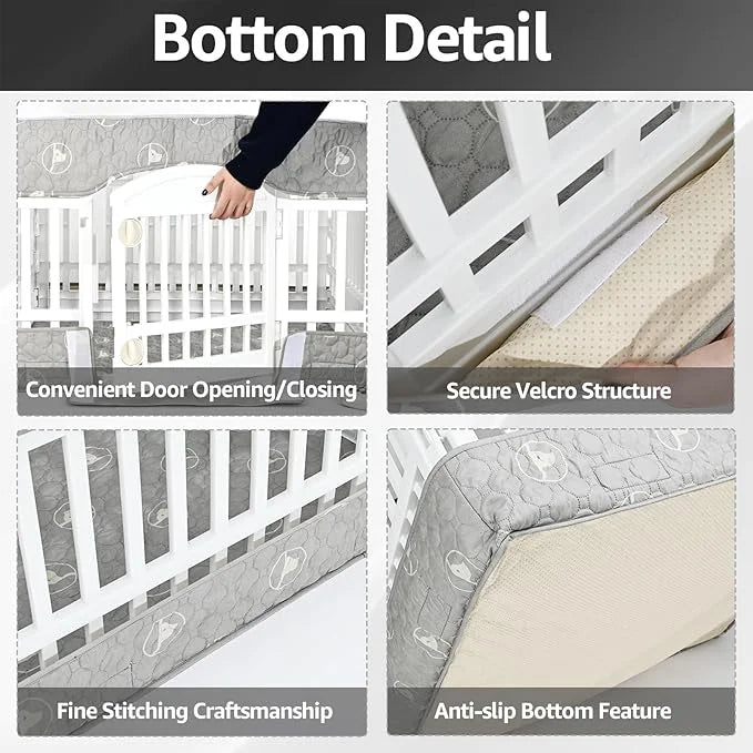 PJYuCien Dog Playpen Bottom Pad and Cover Fits for 36 Inch 4 Panels Exercise Pet Pen,Grey - Product Image