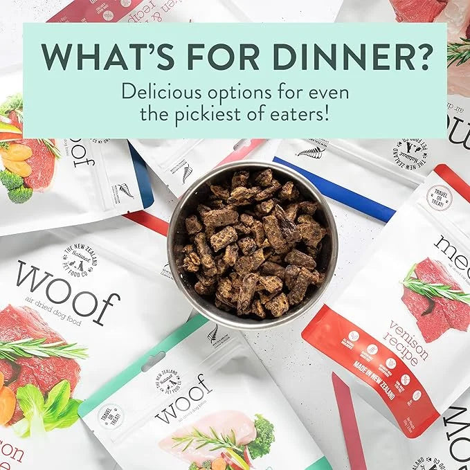 WOOF Air Dried Dog Bites -Venison Recipe Air Dried Dog Food,High Protein Venison Dog Food, Healthy Dog Food,26.5oz - Produ...