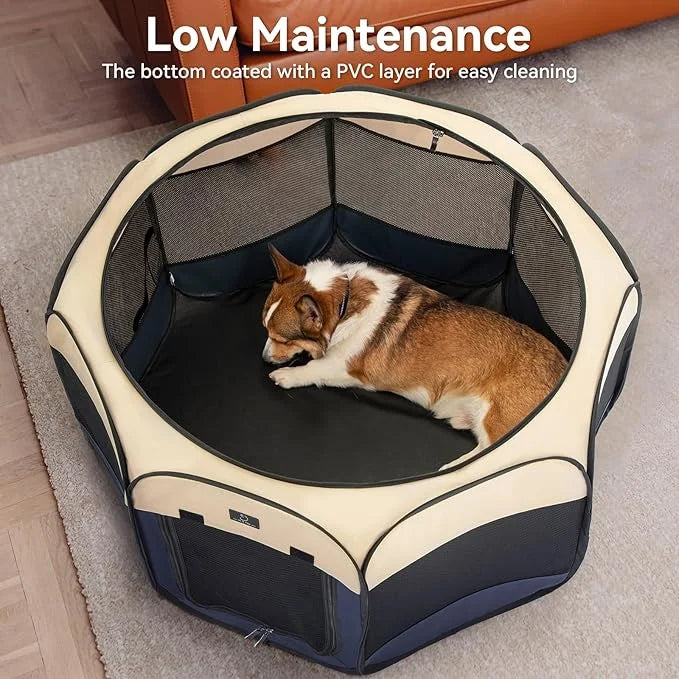 A4Pet Dog Playpen, Portable Pet Playpen, Pop Up Dog Playpen Indoor/Outdoor - Ideal for Small Medium Dogs - Removable Zippe...
