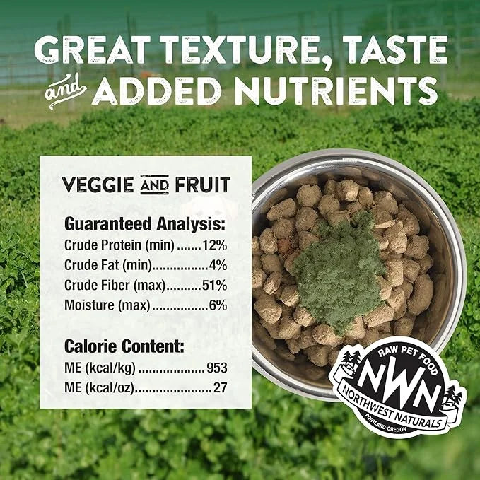 Northwest Naturals Freeze-Dried Veggie & Fruit Functional Topper - for Dogs & Cats - Healthy, Limited Ingredients, Human G...
