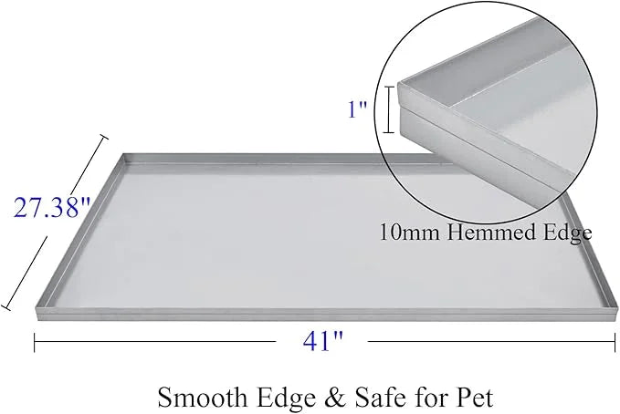 47x29.13x1 Replacement Tray for Dog Crate, Galvanized, Chew-Proof and Crack-Proof Dog Kennel Tray Replacement - Product Image