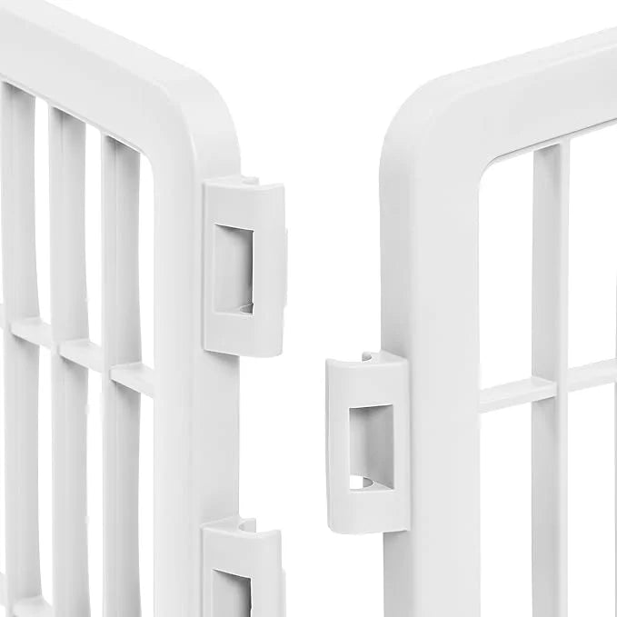 IRIS USA Dog Playpen Add-On Panels, 2-Panel 24" Pet Playpen, Puppy Playpen, Foldable, Customizable, White - Product Image