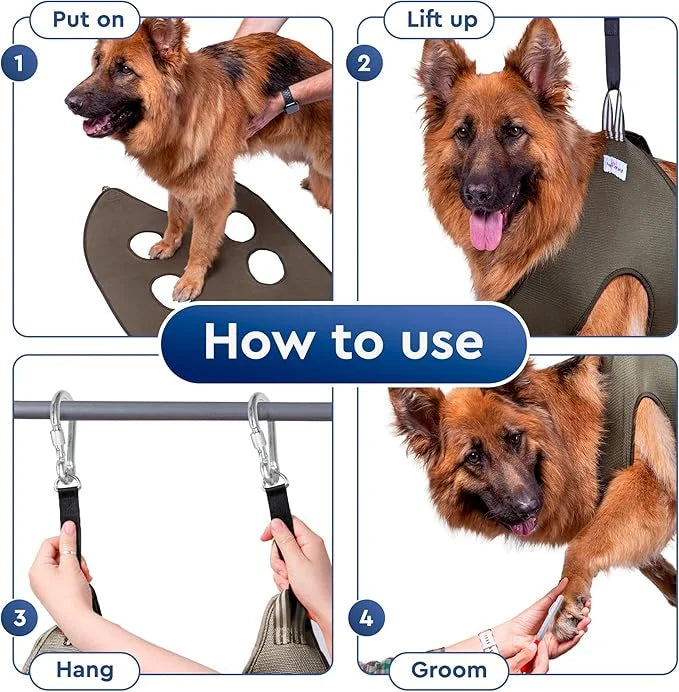 Dog Hammock for Grooming – Hanging Harness for Nail Trimming, Clipping, Pet Grooming Hammock Sling – Dog Holder, Hanger, R...