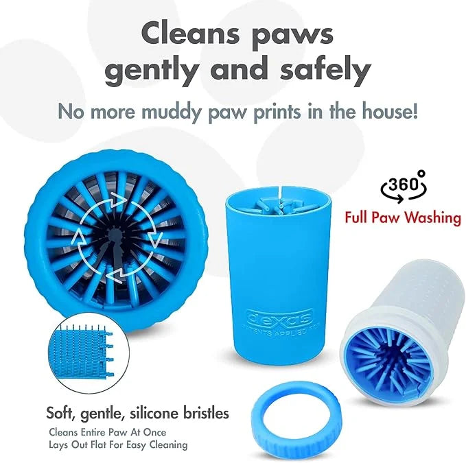 Dexas MudBuster Portable Dog Paw Washer/Paw Cleaner, Medium, Pro Blue - Product Image