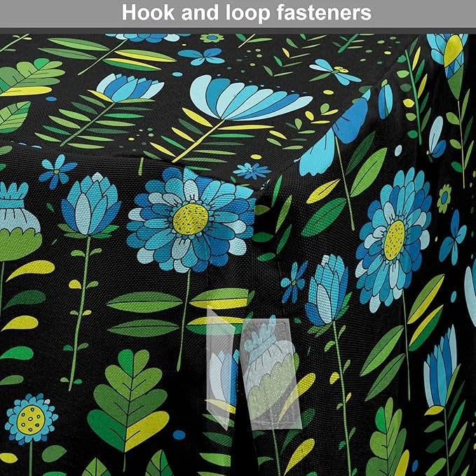 Lunarable Floral Dog Crate Cover, Abstract Flower Bouquets Dragonflies Ladybugs Butterflies on Dark, Easy to Use Pet Kenne...
