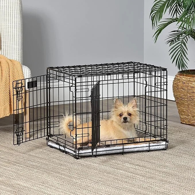 MidWest Homes for Pets Quiet Time Reversible Crate Pan Cover 24' Mushroom Diamond/Fleece, Small - Product Image