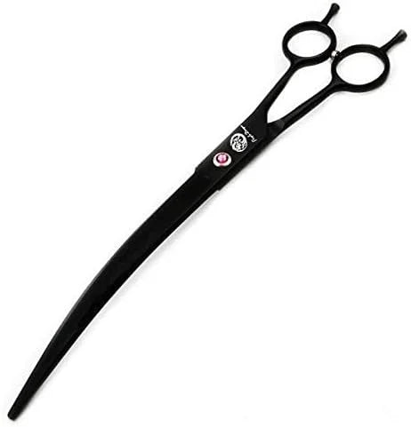 Purple Dragon 9.0 inch Twin Tails Downward Curved Blade Pet Grooming Scissors Dog Hair Cutting Shears with Bag for Profess...