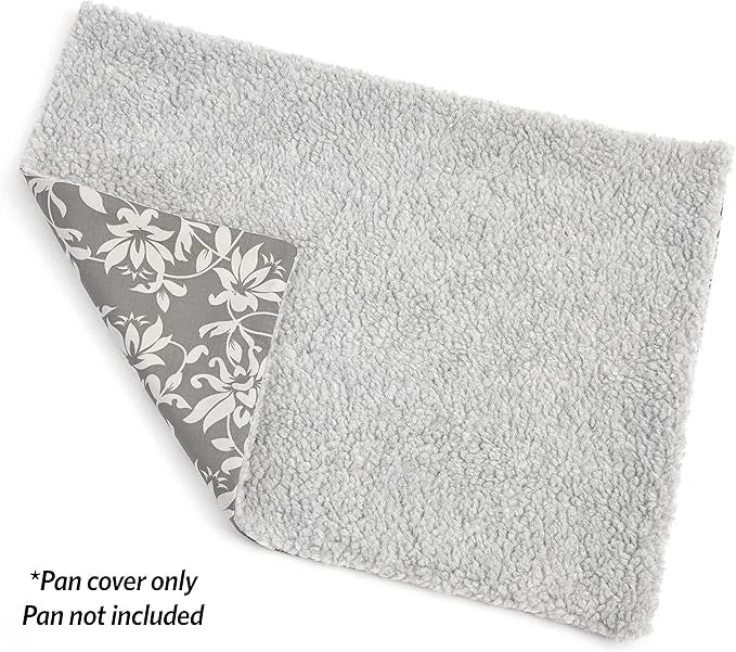 MidWest Homes for Pets Quiet Time Reversible Crate Pan Cover 24' Gray Floral/Fleece - Product Image