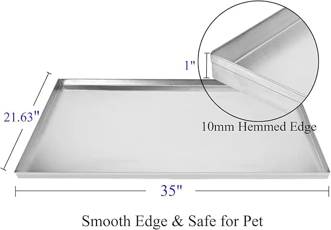 35x21.63x1 Replacement Tray for Dog Crate, Stainless Steel, Chew-Proof and Crack-Proof Dog Kennel Tray Replacement - Produ...