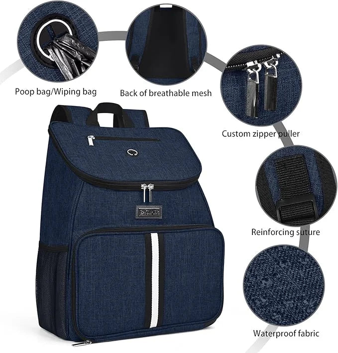 BAGLHER丨Dog Travel Bag, Airline Approved Pet Supplies Backpack, Dog Travel Backpack with 2 Silicone Collapsible Bowls and ...