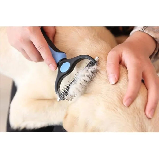 pets grooming tools (PPGT-001 blue) Dog and Cat Dematting Deshedding Brush Tool- Premium Pet Dematting Comb – Exceptional ...