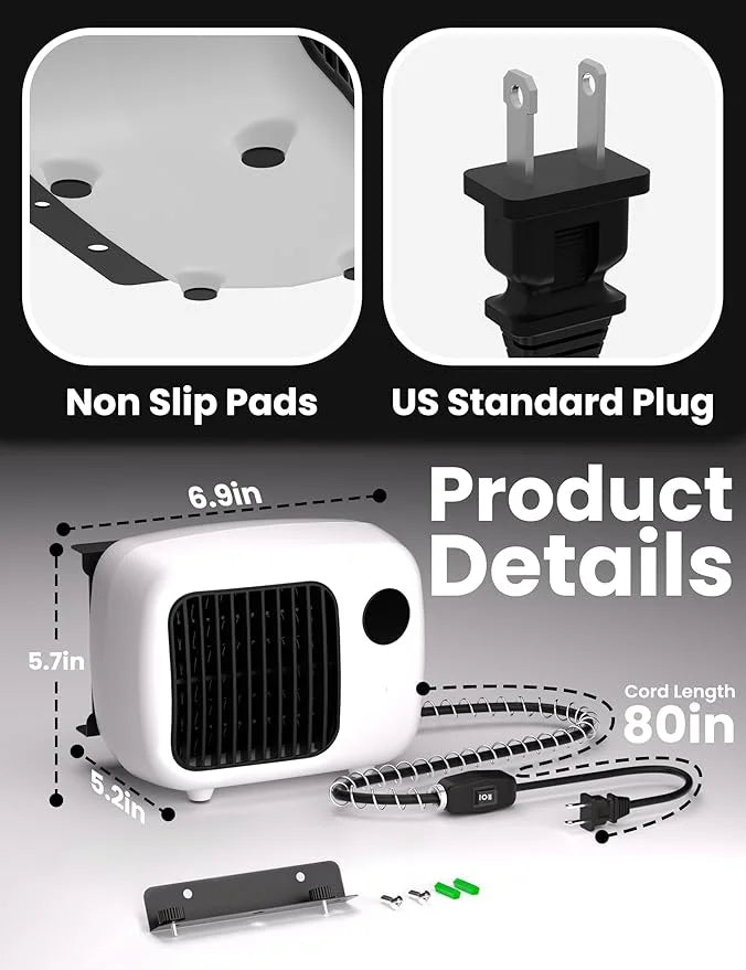 Dog House Heater with Thermostat: Pet House Heater with Overheat Protection, 300W 600W 2 Heating Mode, Anti Chew Cord, Chi...