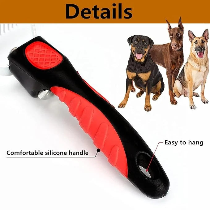 Undercoat Rake for Dogs, 2 Pack Grooming Kit Long Tooth Undercoat Rake + Stainless Steel Dog Comb, Deshedding Tool Set for...