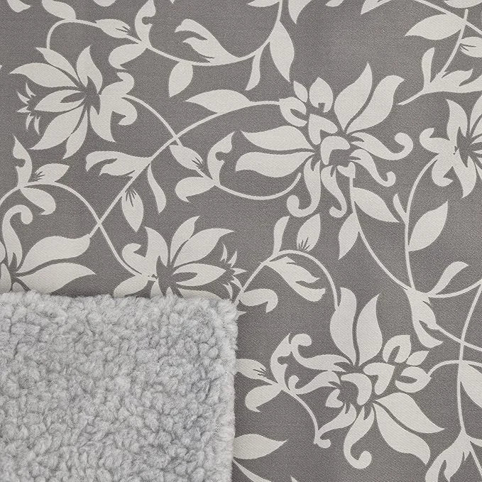 MidWest Homes for Pets Quiet Time Reversible Crate Pan Cover 30' Gray Floral/Fleece - Product Image