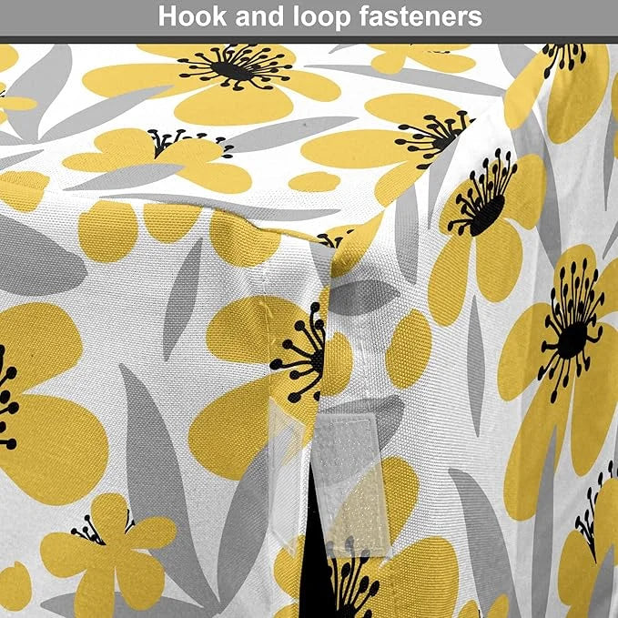 Ambesonne Floral Dog Crate Cover, Minimalistic Graphic Drawing of Yellow Flowers Pattern, Easy to Use Pet Kennel Cover for...