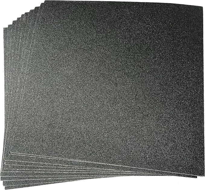10 - Pack 10.5" x 10.5" 27cm x 27cm Abrasive Sheets Sand Paper 80 grit Replacement Removeable Adhesive Backing Dog Scratch...