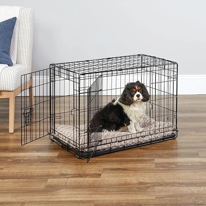 New World Newly Enhanced Double Door New World Dog Crate, Includes Leak-Proof Pan, Floor Protecting Feet, & New Patented F...