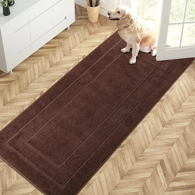 PURRUGS Dirt Trapper Door Mat 32" x 70", Non-Slip/Skid Machine Washable Entryway Rug, Dog Door Mat, Super Absorbent Welcom...