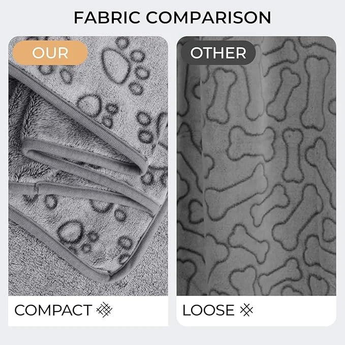 1 Pack 6 Blankets Dog Cat Soft Fluffy Fleece Pet Blanket Warm Cute Print Design Puppy Kitten Blanket Doggy Paw Grey Large(...