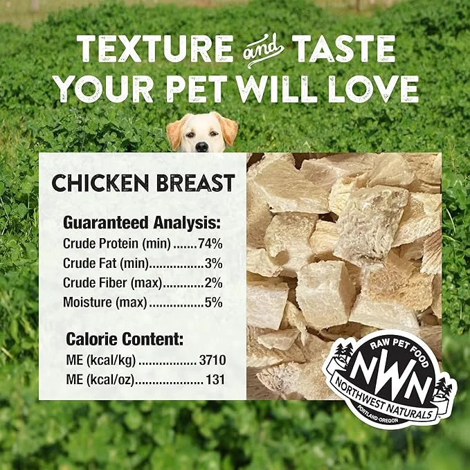 Northwest Naturals Raw Rewards Freeze-Dried Chicken Breast Treats for Dogs and Cats - Bite-Sized Pieces - Healthy, 1 Ingre...