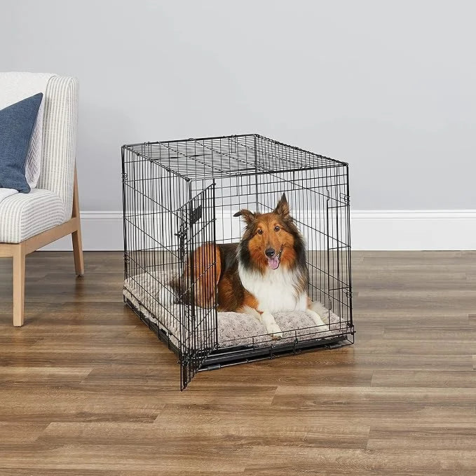 MidWest Homes for Pets Newly Enhanced Single & Double Door iCrate Dog Crate, Includes Leak-Proof Pan, Floor Protecting Fee...