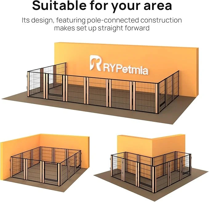 Heavy Duty Dog Playpen 32 Inch Height - Indoor Outdoor Pet Fence Enclosure for Medium and Small Dogs - Foldable Puppy Exer...