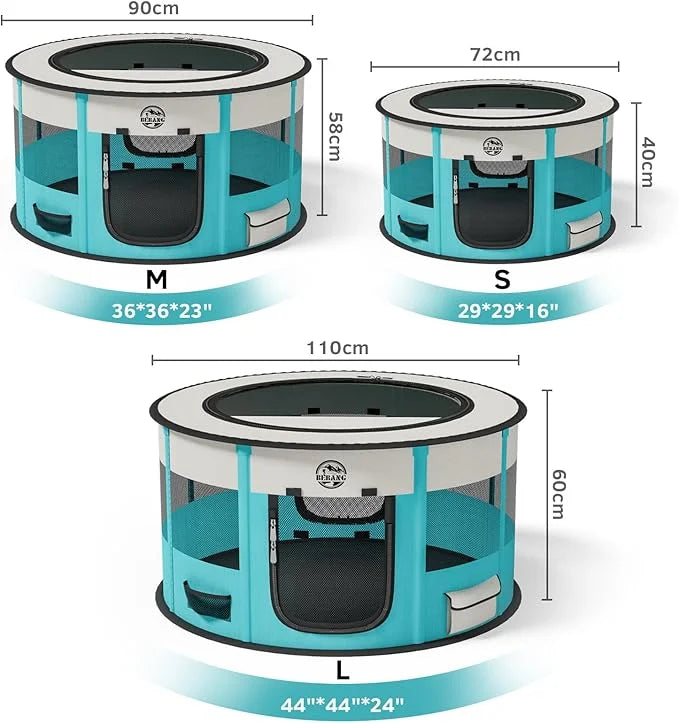 Playpen for Dogs, 44"*44"*24" Large Foldable Pet Play Pens Indoor Outdoor Exercise Pen with Carrying Case Food Bowl for Ca...