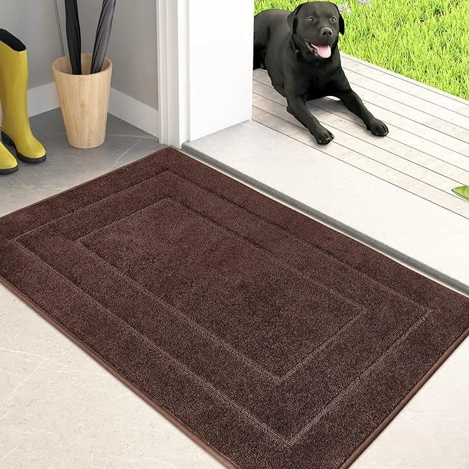 PURRUGS Dirt Trapper Door Mat 24" x 36", Non-Slip/Skid Machine Washable Entryway Rug, Dog Door Mat, Super Absorbent Welcom...