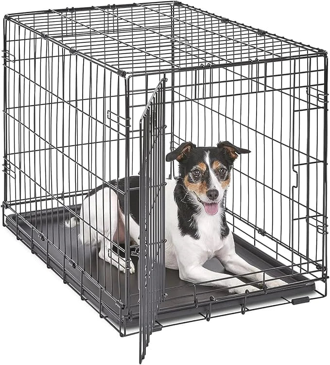 MidWest Homes for Pets Newly Enhanced Single & Double Door iCrate Dog Crate, Includes Leak-Proof Pan, Floor Protecting Fee...
