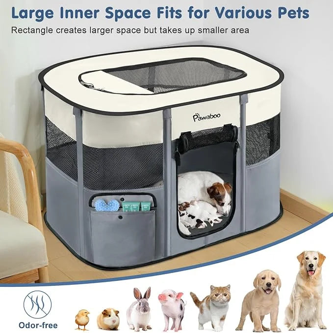 Dog Playpen, Portable Pet Playpen Cat PlayPen, 600D Oxford Dog Kennel Tent Crate, Waterproof&Breathable, Indoor Outdoor Tr...