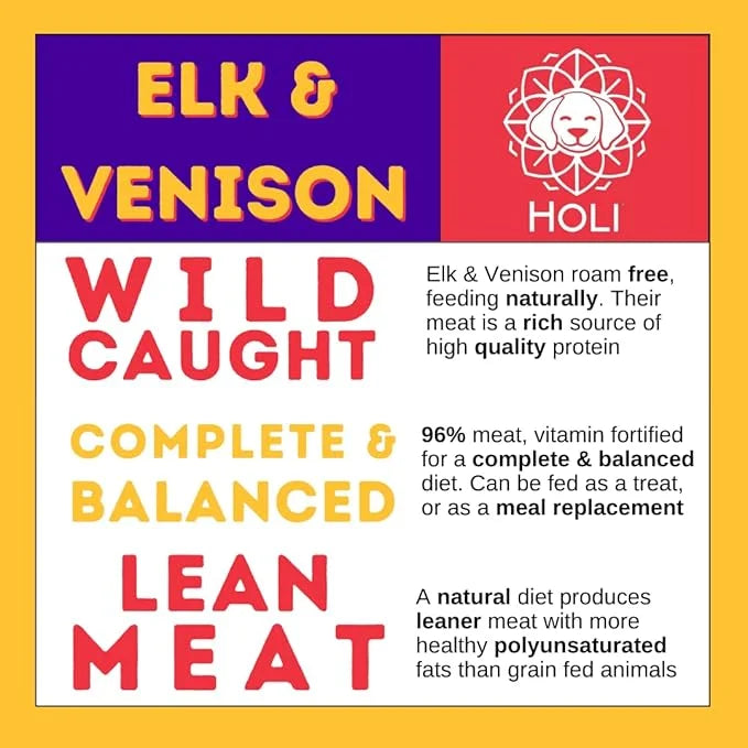 HOLI Elk & Venison Freeze Dried Dog Treats - All Natural and Wild Caught | Vitamin and Mineral Fortified | Made in USA - H...