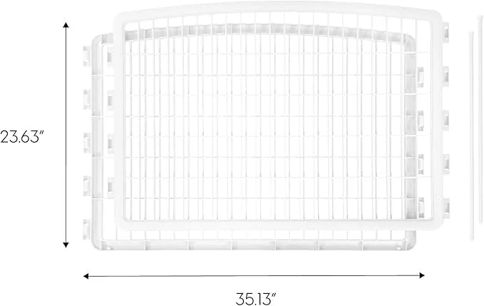 IRIS USA Dog Playpen Add-On Panels, 2-Panel 24" Pet Playpen, Puppy Playpen, Foldable, Customizable, White - Product Image