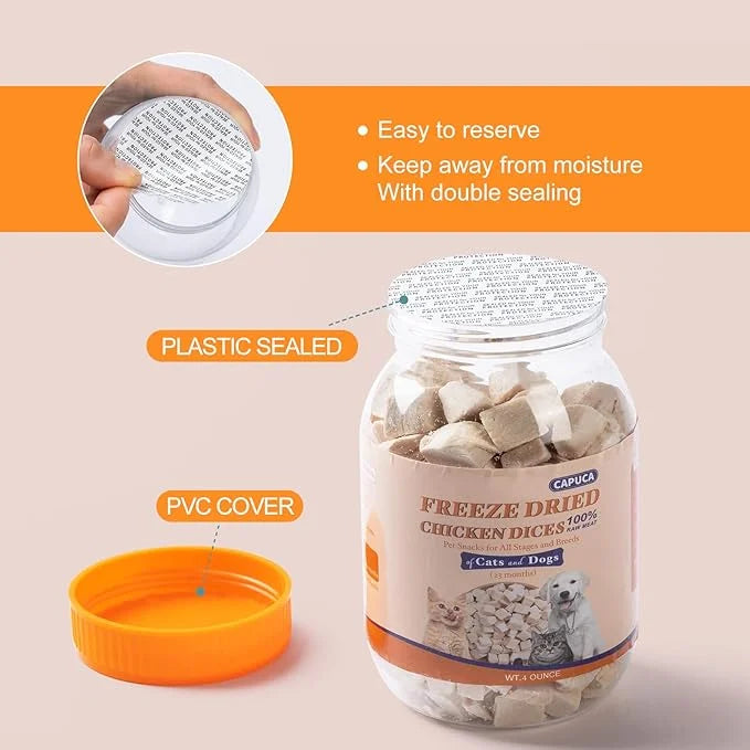 Freeze Dried Chicken Dog Treats - Raw Chicken Breast Cube High Protein Snacks for Training Healthy Limited Single Ingredie...