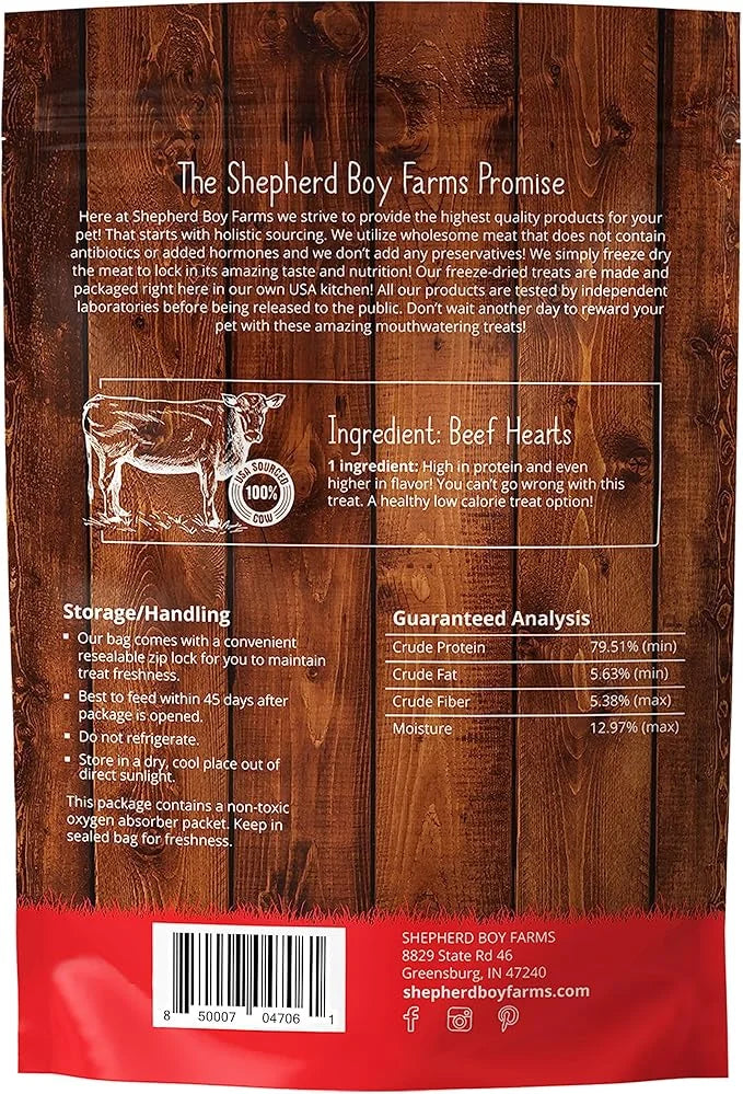 Freeze Dried Dog and Cat Treats, Beef Heart, All Natural Single Ingredient Freeze-Dried Dog Treat & Dog Snacks, Made in US...