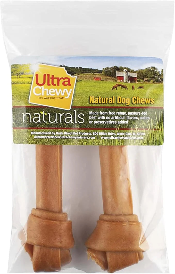 Ultra Chewy Turkey Tendon Knotted Bones for Dogs - Premium All-Natural, Hypoallergenic, Long-Lasting Dog Chew Treat, Easy ...