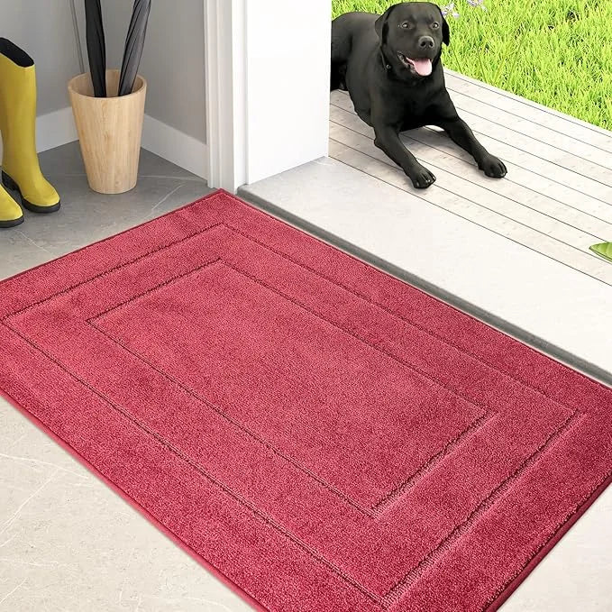 PURRUGS Dirt Trapper Door Mat 24" x 36", Non-Slip/Skid Machine Washable Entryway Rug, Dog Door Mat, Super Absorbent Welcom...
