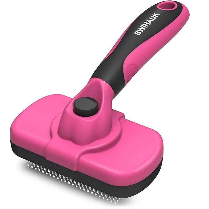 Swihauk Self Cleaning Slicker Brush for Dogs & Cats - Skin Friendly Grooming, Deshedding, Hair Removal for Puppies & Long/...
