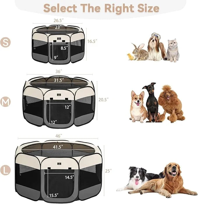 A4Pet Portable Dog Playpen, Pop Up Dog Playpen Indoor/Outdoor, Pet Playpen for Cats, Dogs - Removable Zipper & Collapsible...