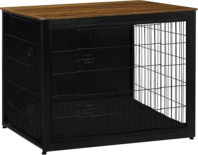 DWANTON Dog Crate Furniture with Cushion, Wooden Kennel Table with Double Doors, Indoor Dog House, Extra Large Size, 43.3"...